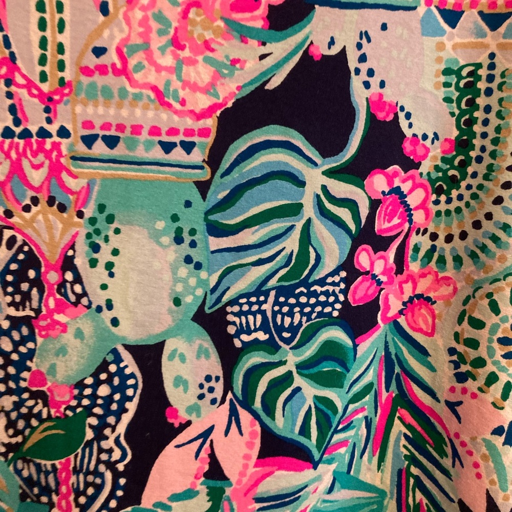 Lilly Pulitzer Navy, Teal & Pink Tropical Print Mini Skirt - Picture 4 of 9